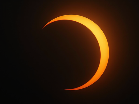 The New Moon Solar Eclipse illuminating the night sky