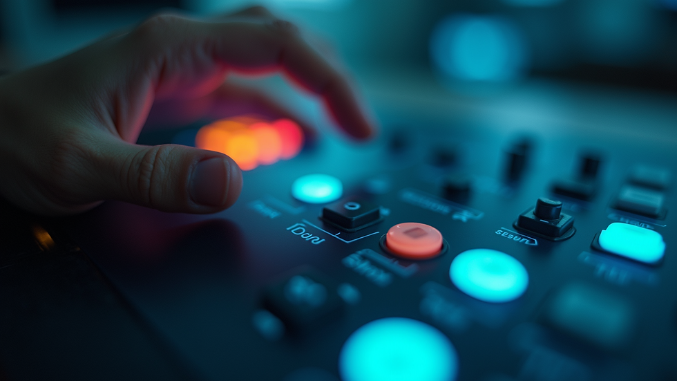 Close-up view of a security control panel with illuminated buttons