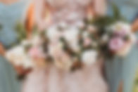 Blush and Pink Garden Rose and Dahlia  bouquets