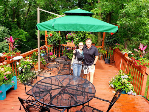 deluxe patio umbrellas vrienden 10' x 10' Umbrella w/ Lights