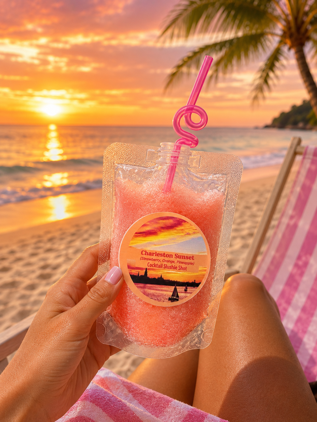 Charleston Sunset Cocktail Slushie Shot