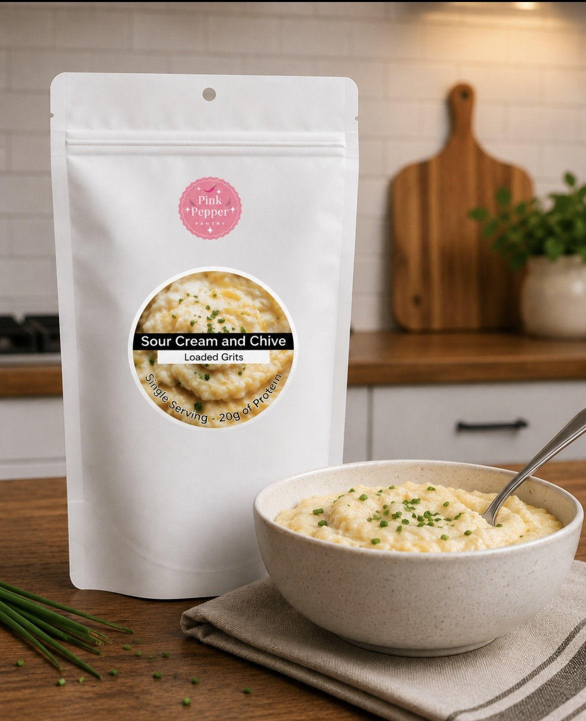 Sour Cream and Chive Loaded Grits