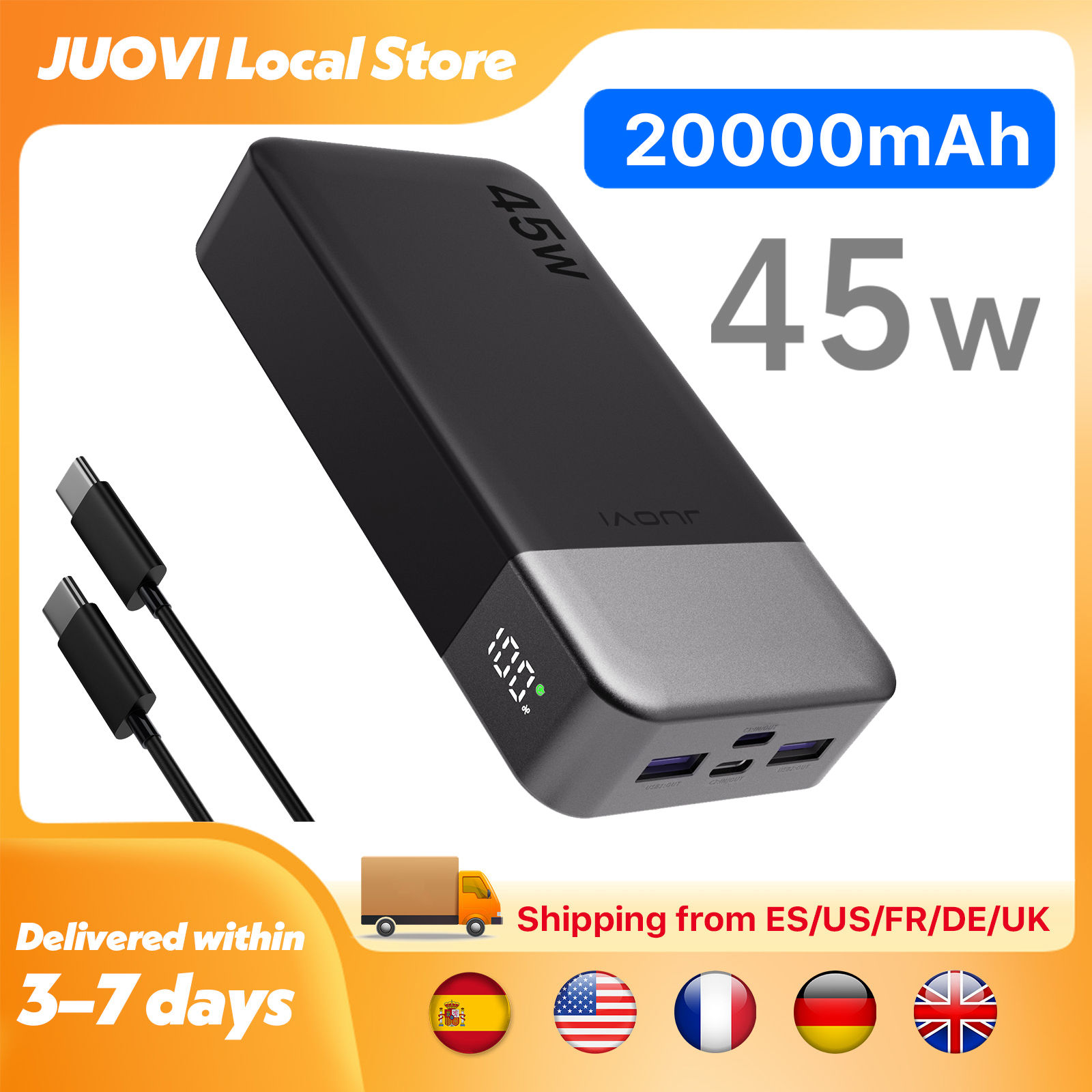 JUOVI 20000mAh 45W Power Bank