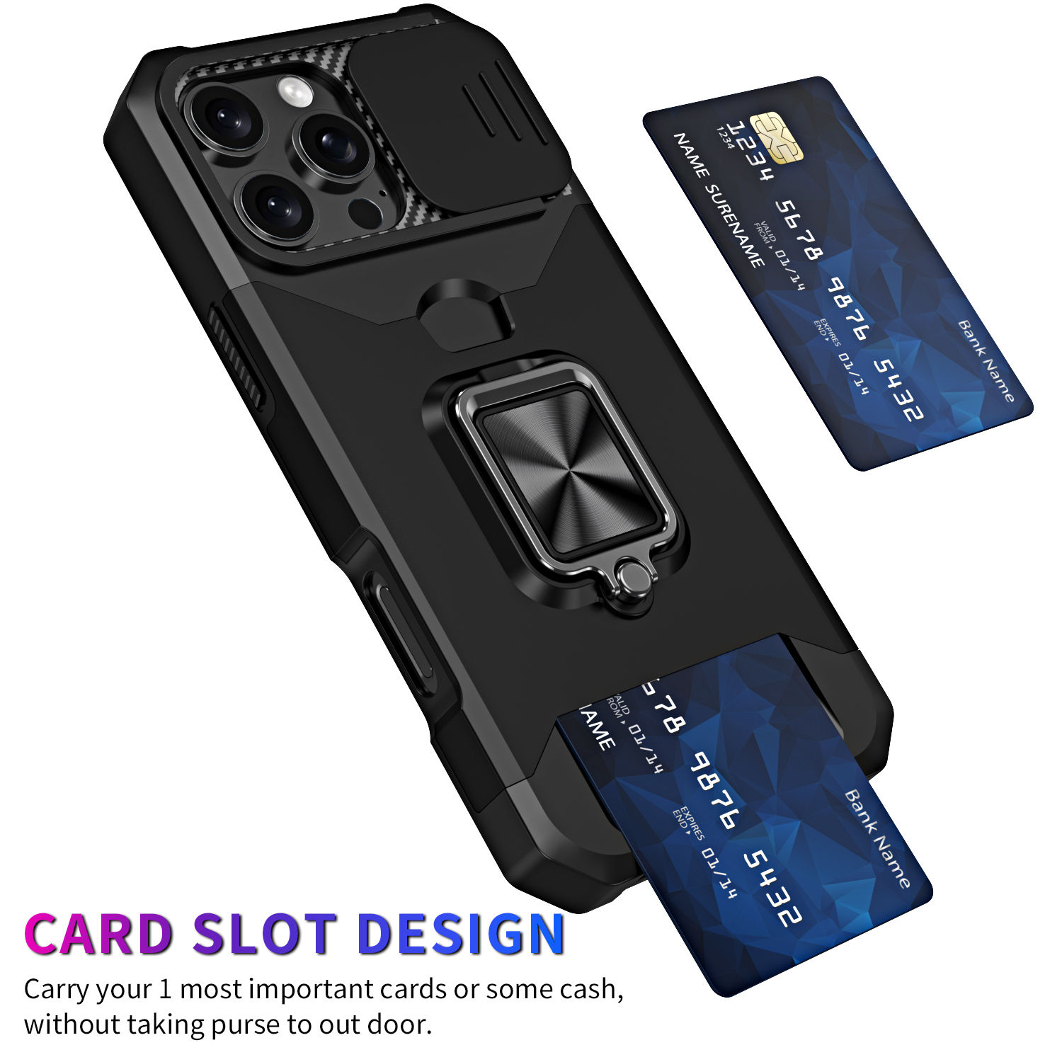 360° Ring Card Holder iPhone Case