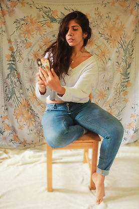Girl on phone boho.png