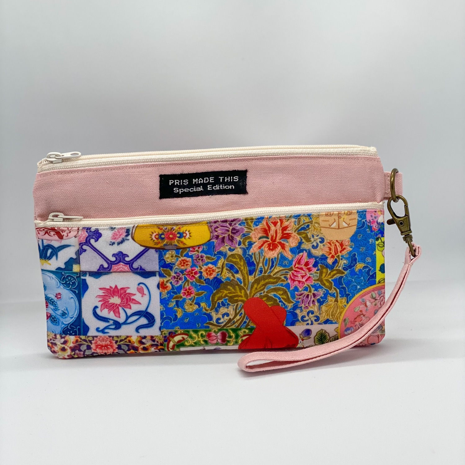 Double Zipper Wristlet - Peranakan Tiles