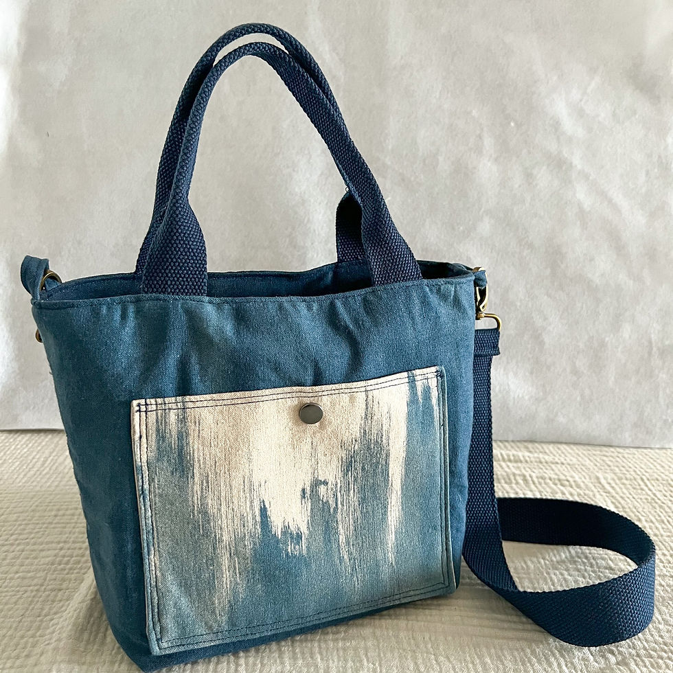 Thumbnail: Odessa Satchel - Kokka Paintbrush Cotton Linen