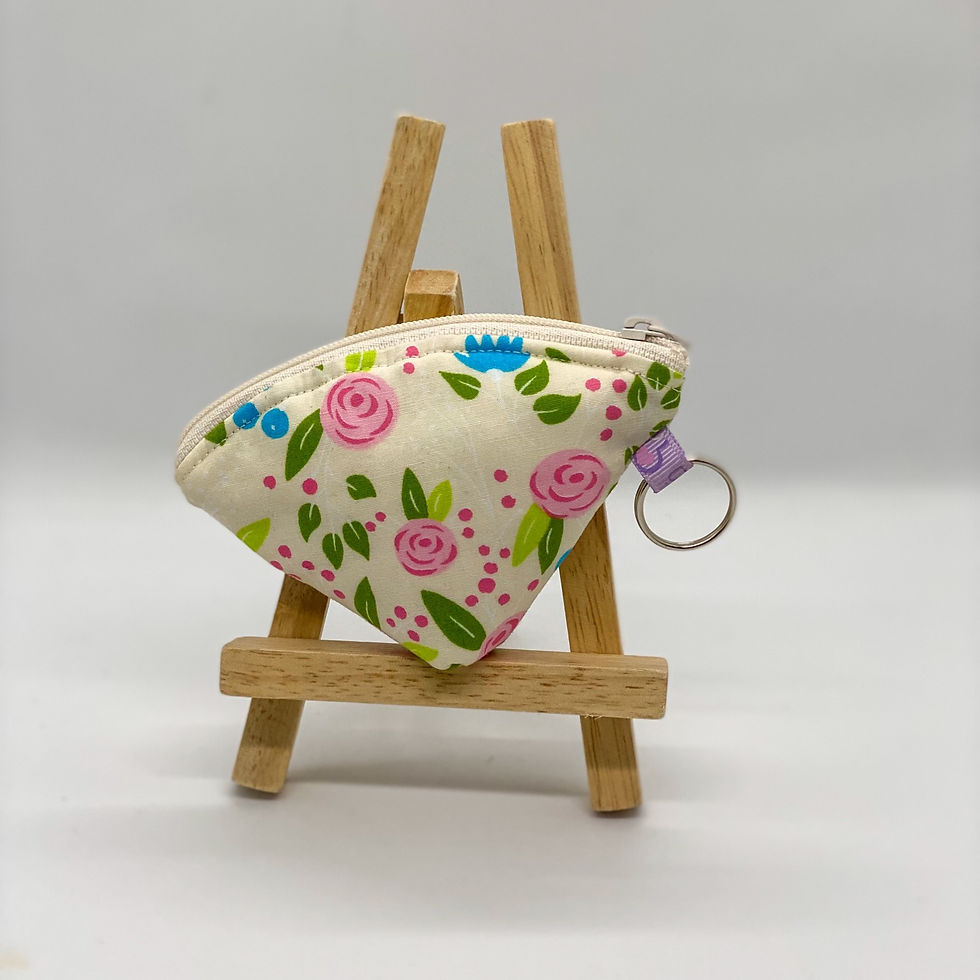 Thumbnail: Mini Coin Pouch - Pink Flowers