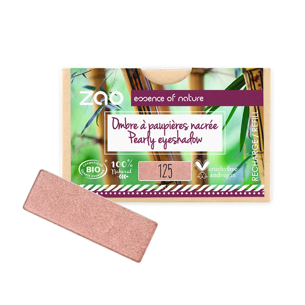 Zao Rectangular Eyeshadow Refills - Pearly Sunshine Pink 125
