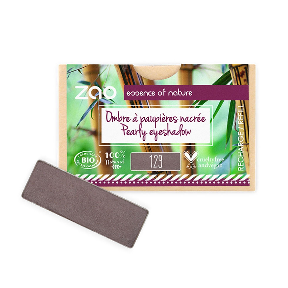 Zao Rectangular Eyeshadow Refills - Pearly Taupe 129