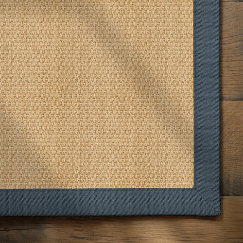 Natural Border Rug Ju-Tweed Natural Jute Rug with Linen Blue Lagoon Border | The Natural ...