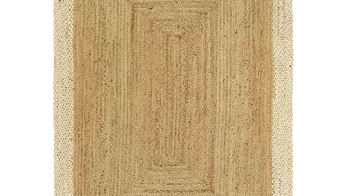 Jute Rug with White Decorative Border - Available In 5 Sizes