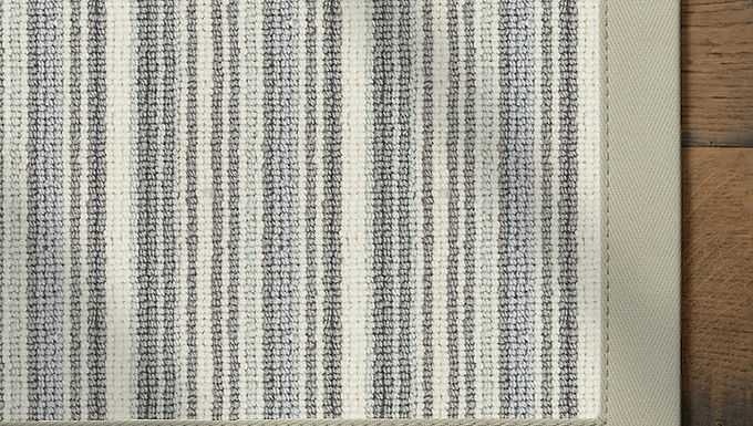 Biscayne Eggshell Wool Rug with Cotton Pearl Border