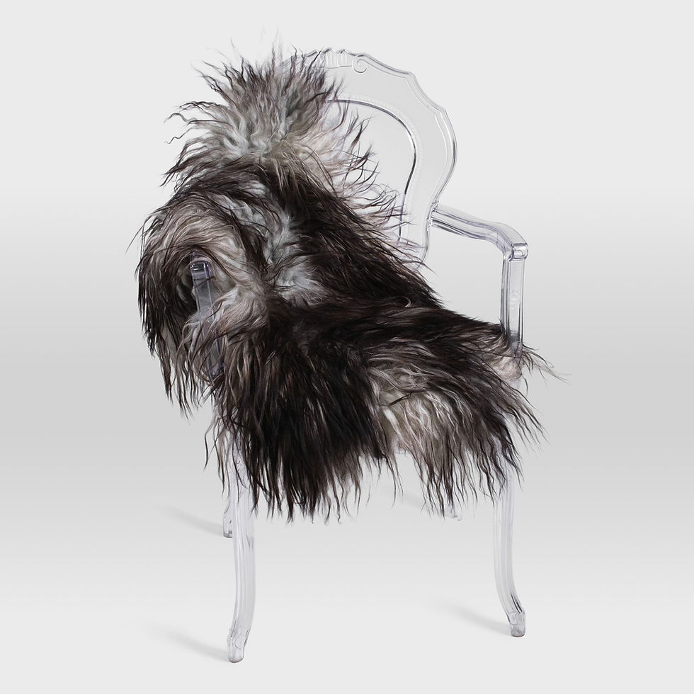 Thumbnail: Natural Grey Icelandic Sheepskin Rug ING396