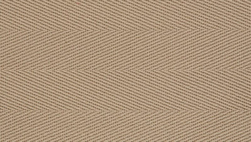 Thumbnail: Close-up of a beige herringbone seagrass rug with a cotton down border.
