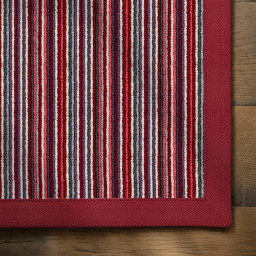 Repp Rugs Mississippi Premium Red / Plum Wool Rug with Cotton Paprika Border ...