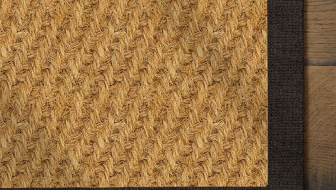 Luxury Herringbone Coir Rug with Arabica Border
