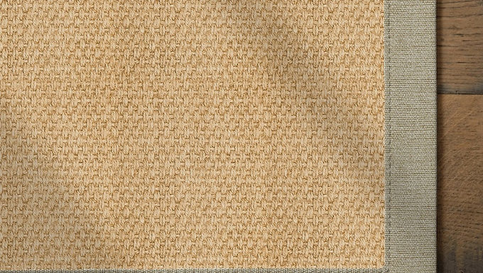 Ju-Tweed Natural Jute Rug with Cotton Oatmeal Border