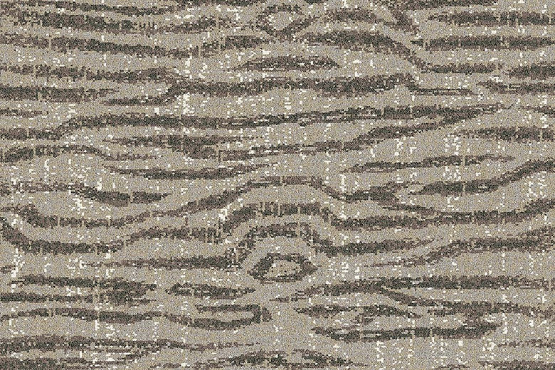 Sample of Ulster Natural Choice Axminster carpet with a grey and brown abstract pattern.
