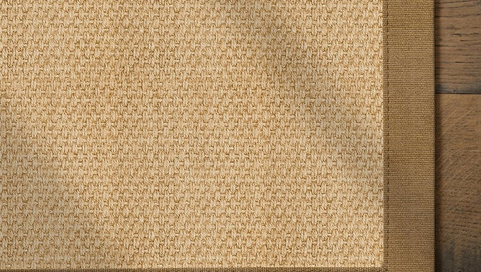 Ju-Tweed Natural Jute Rug with Cotton Honey Border