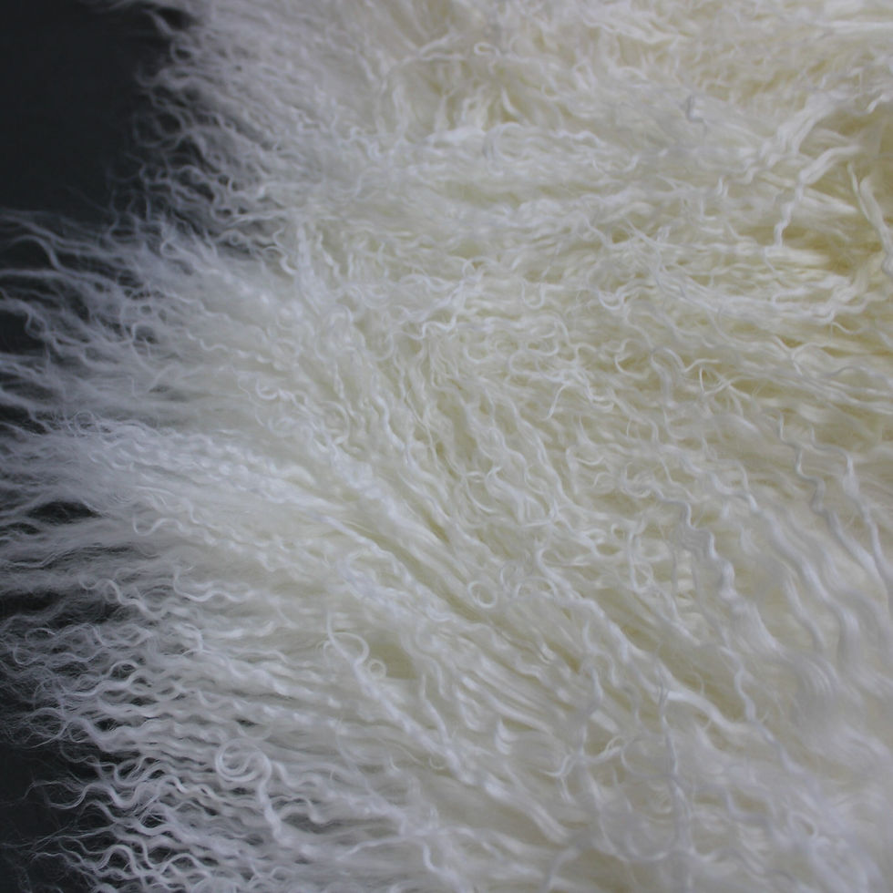 Thumbnail: Mongolian Lambskin Rug Ivory Double