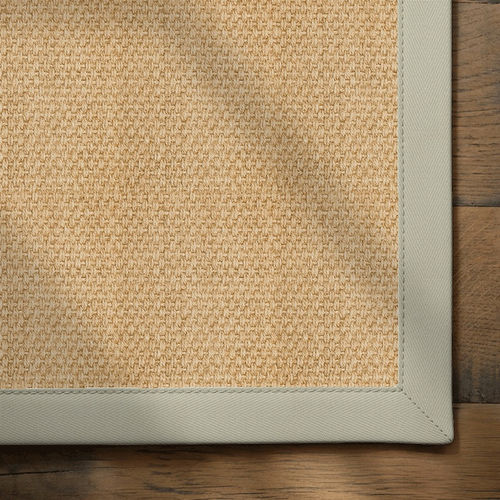 Ju-Tweed Natural Jute Rug with Cotton Pearl Border