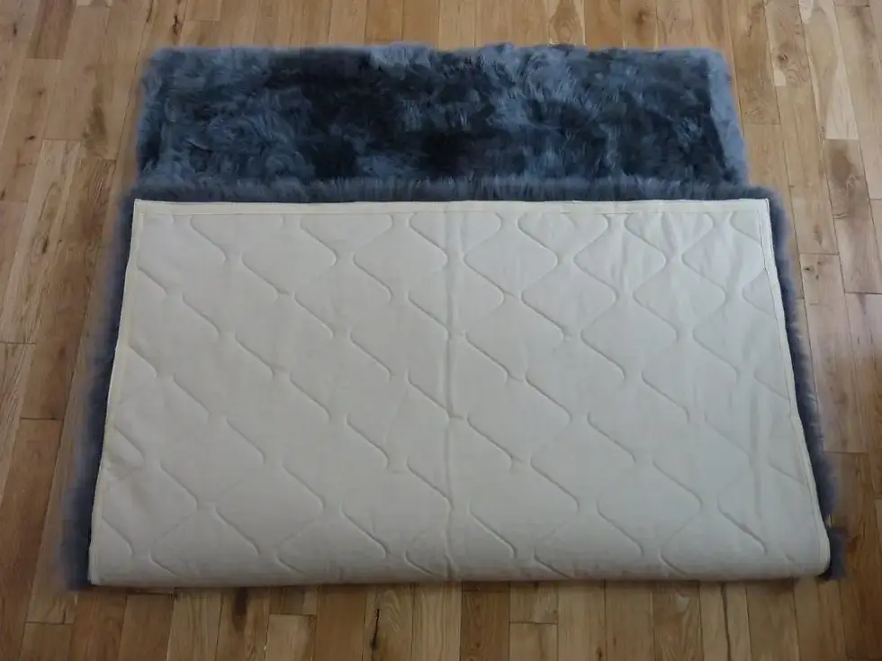 Thumbnail: Rectangular Sheepskin Rug Grey 120x180cm
