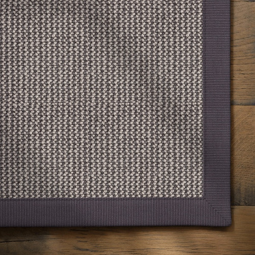Grace Line Rug Grace Rocky Cove Wool Rug with Linen Damson Border | The Natural Rug ...
