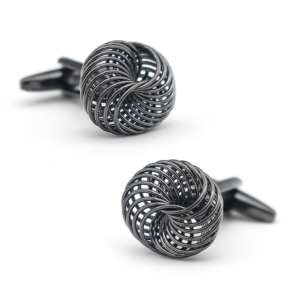 Woven Knot Cuff Links - view 1