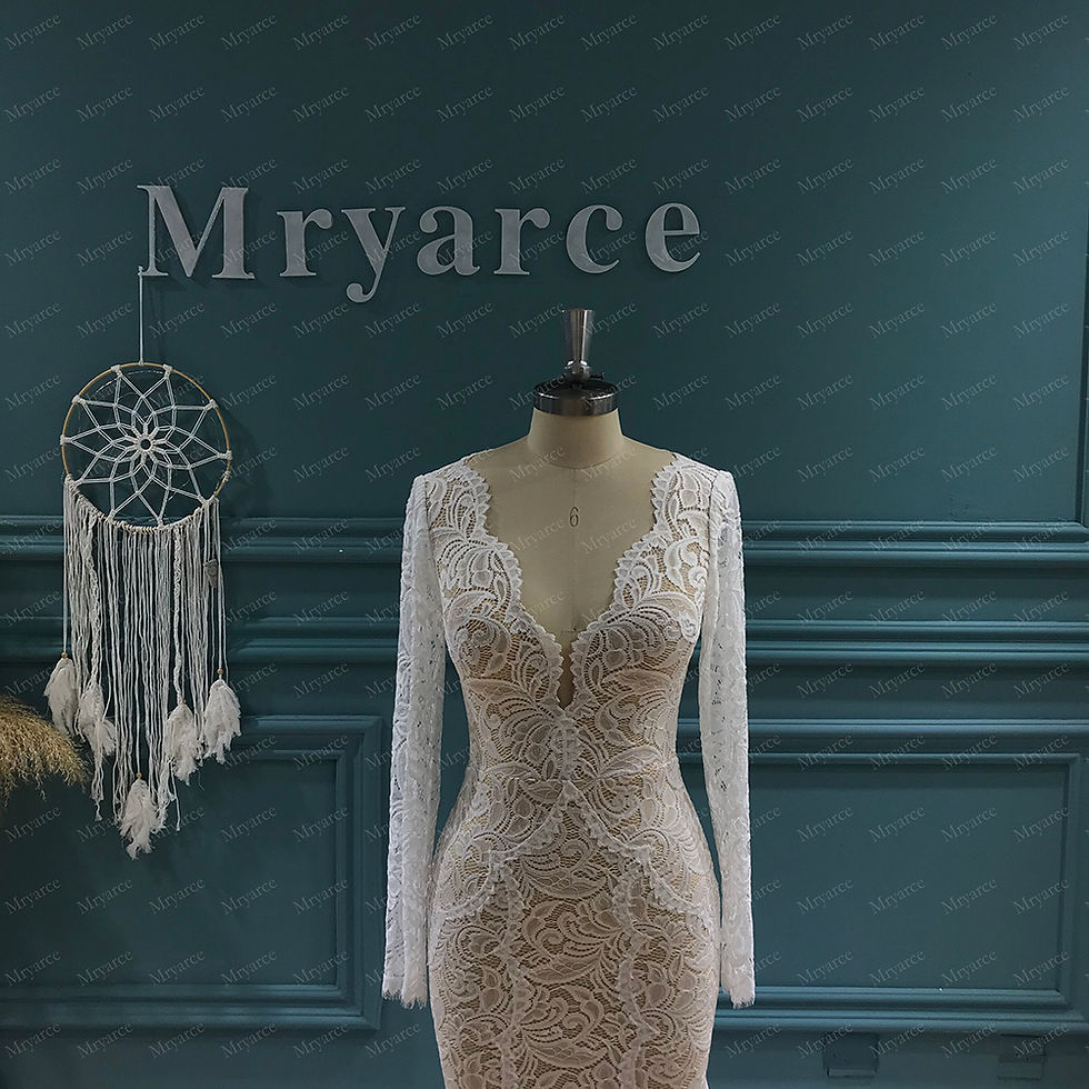 Thumbnail: The Genevieve Couture Lace Mermaid Gown - view 2