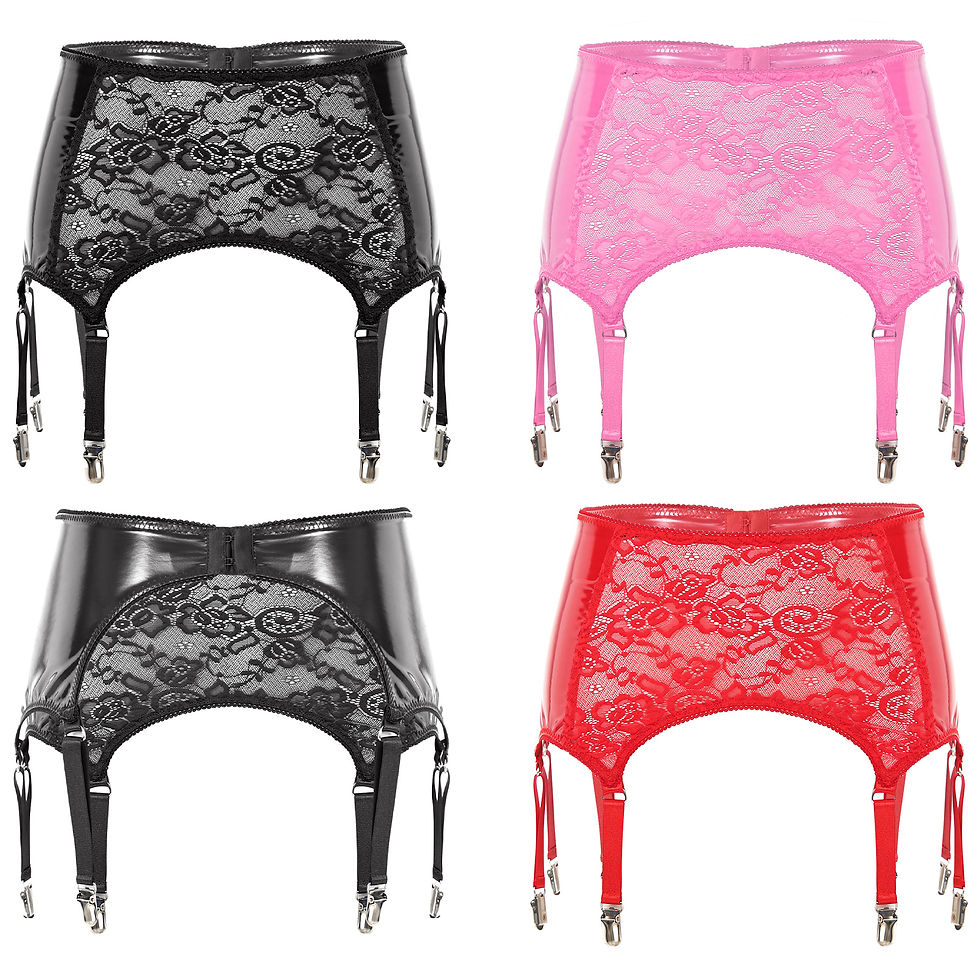 Ladies Floral Lace Garter Belt - view 1
