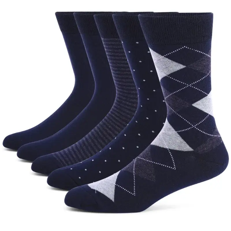 Thumbnail: Gentlemen’s Classic Combed Cotton Dress Socks – 5-Pair Set