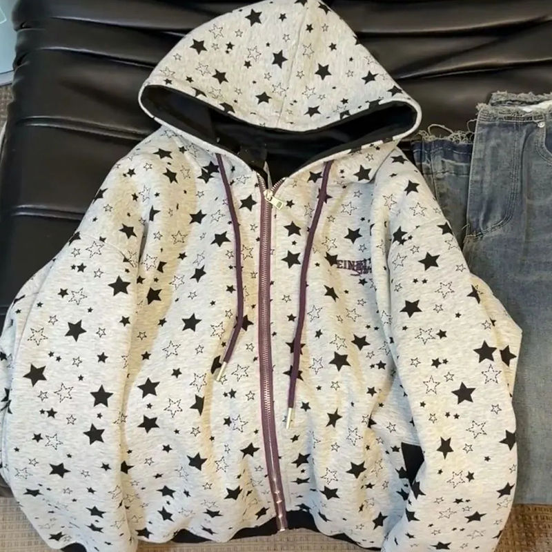 Thumbnail: Streetwear Star Print Hoodies Women 