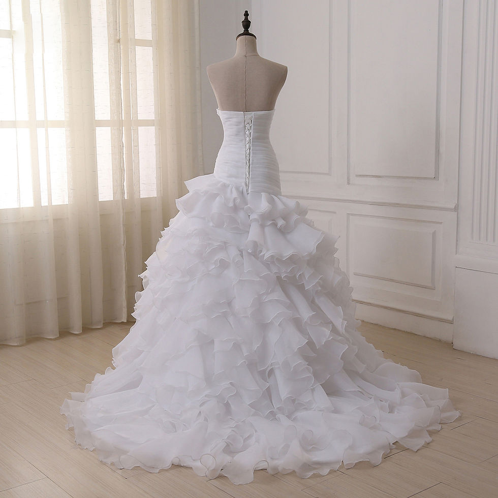 Thumbnail: The Seraphina Ruffled Organza Mermaid Gown - view 2