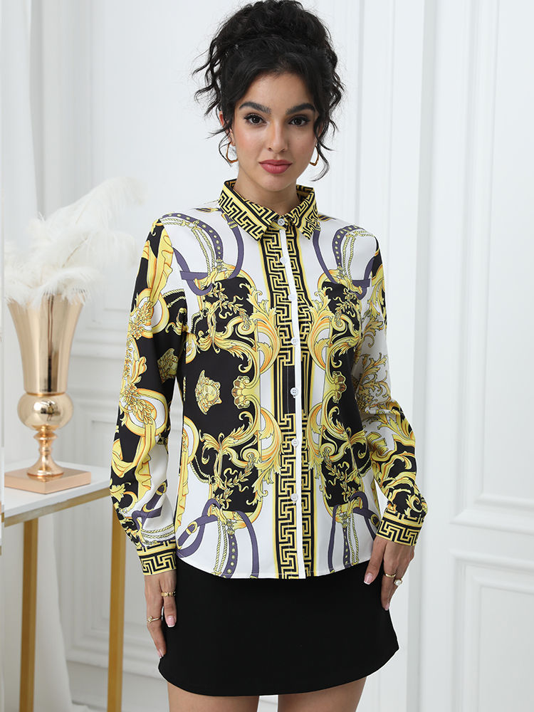 Baroque Print Tailored Blouse - view 2