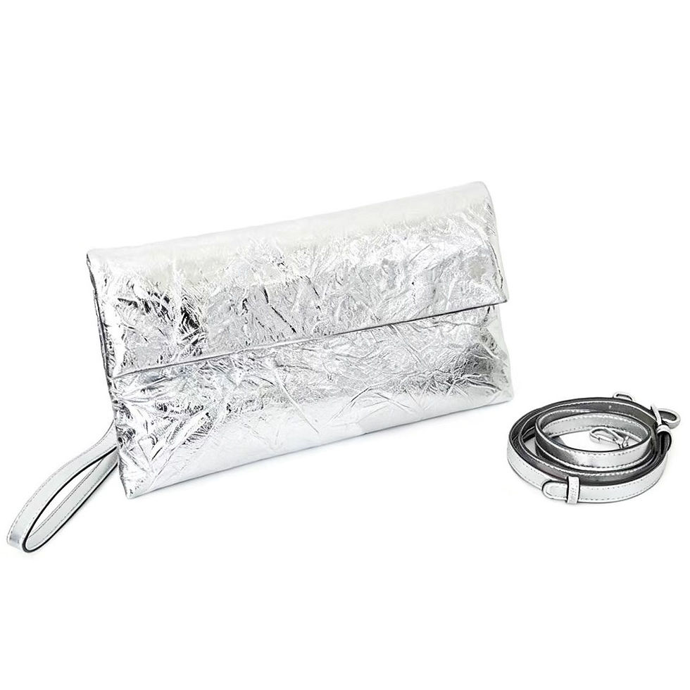 Thumbnail: The Aurelie Metallic Leather Clutch - view 6