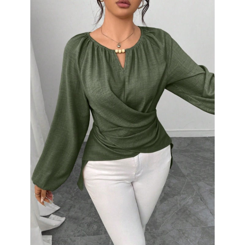 Thumbnail: Ruched Lantern Sleeve Blouse - view 2