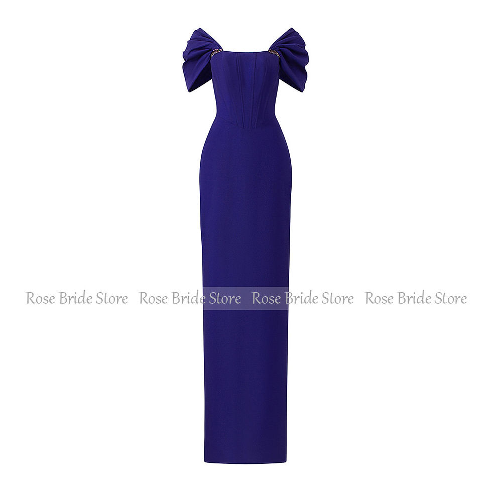 Thumbnail: The Vienna Off-Shoulder Column Gown. - view 2
