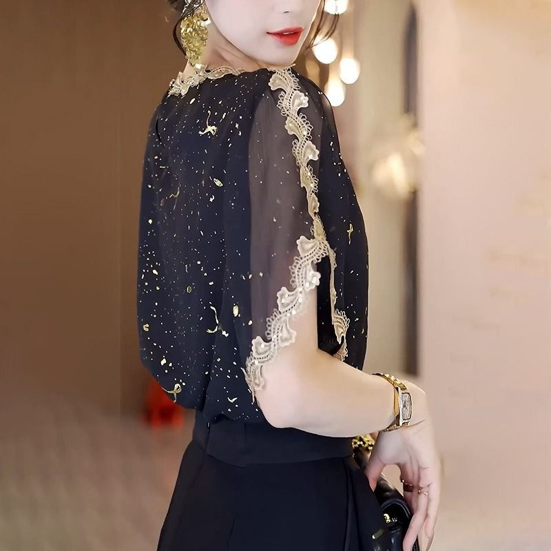 Gold Fleck Sheer Blouse - view 2
