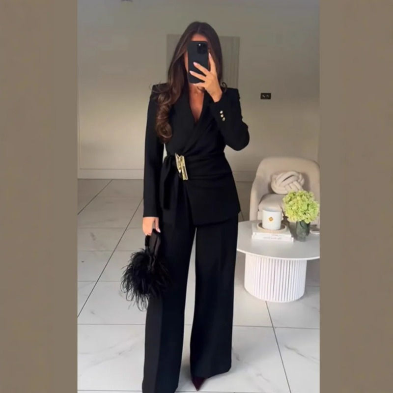 Thumbnail: Ladies’ Signature Buckle-Waist Pantsuit