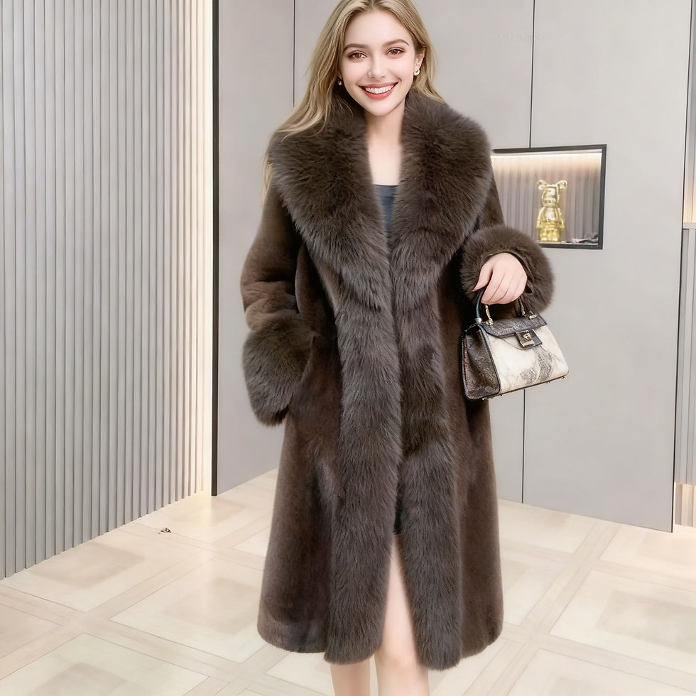 Thumbnail: Ladies Luxe Long Faux-Fur Coat - view 4