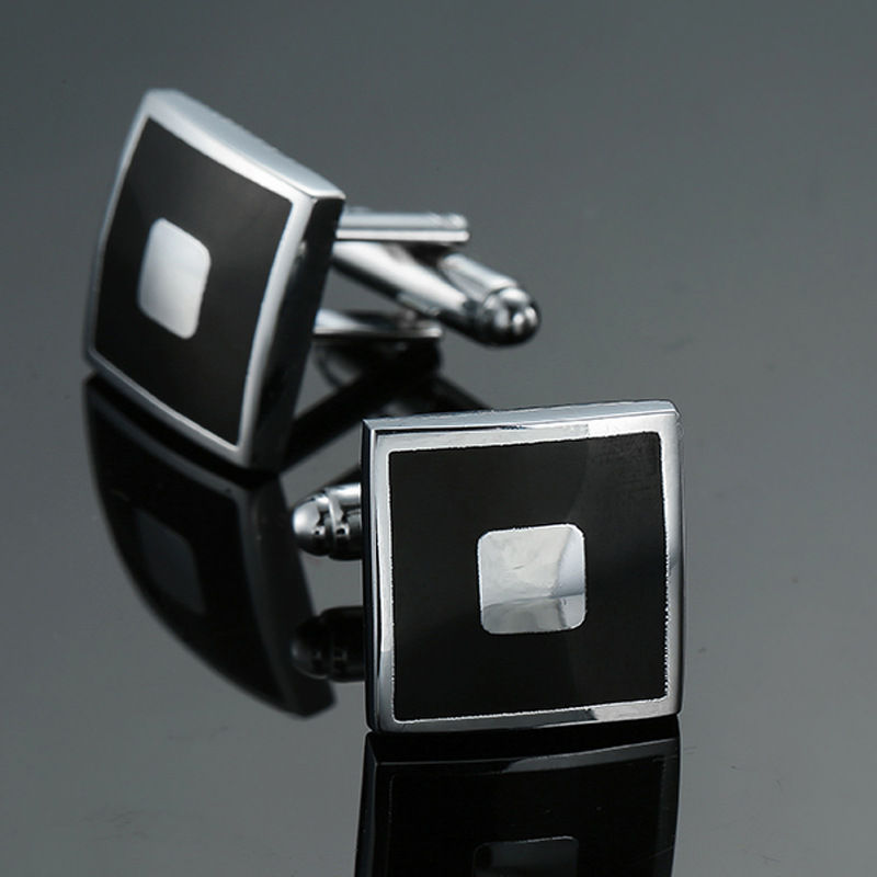Thumbnail: Cufflinks For Men Luxury Silvery Cuffs Retro Metal Cuff Links Mens French Square - view 9