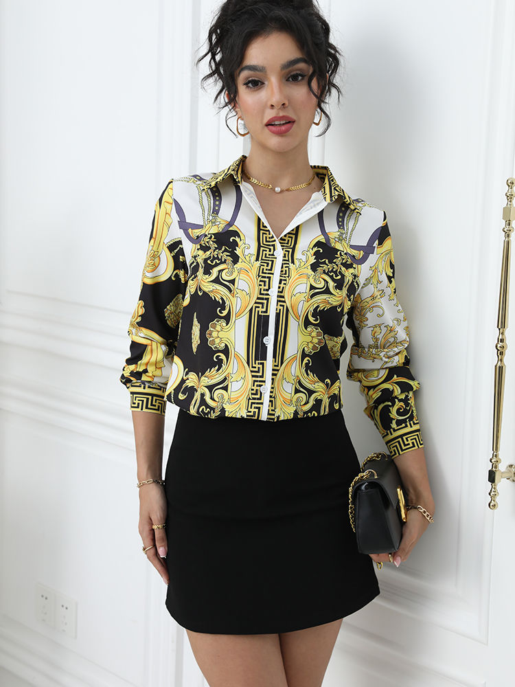 Baroque Print Tailored Blouse - view 1