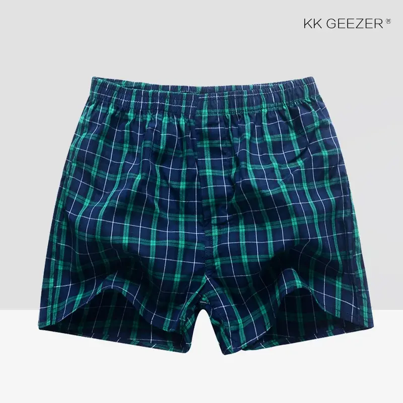 Miniaturbild: Men Underwear Boxer Plaid Underpants 100% Cotton Shorts Men Striped Panties