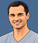 Smiling Vector Portrait on Blue.png