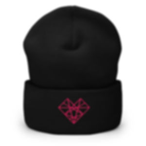 Heart On, Cuffed Beanie, hot pink