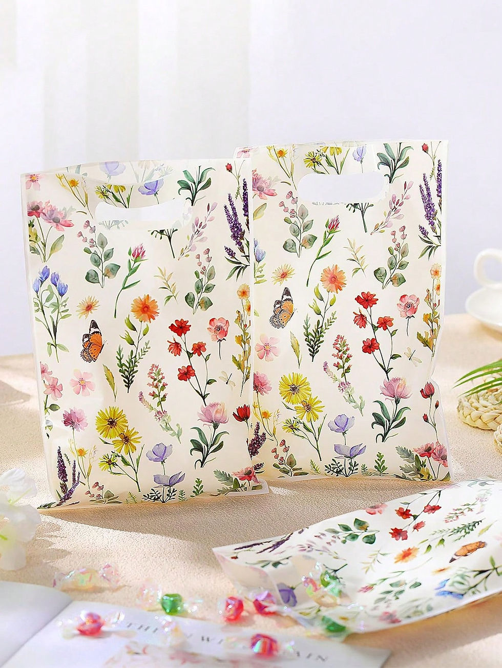 Miniatura: 50 bolsas con diseño de margarita verde