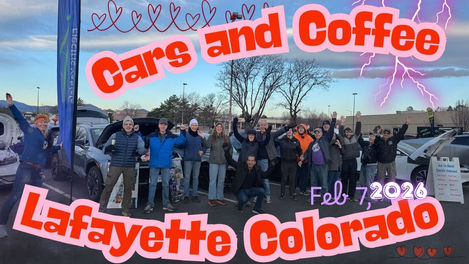 cars and coffee, Lafayette Colorado, coffee, cars, car show, car club, drive electric, you can ev, denver electric vehicle council,