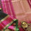 Thumbnail: Black Kanjivaram with deep purplish pink border with pure zari