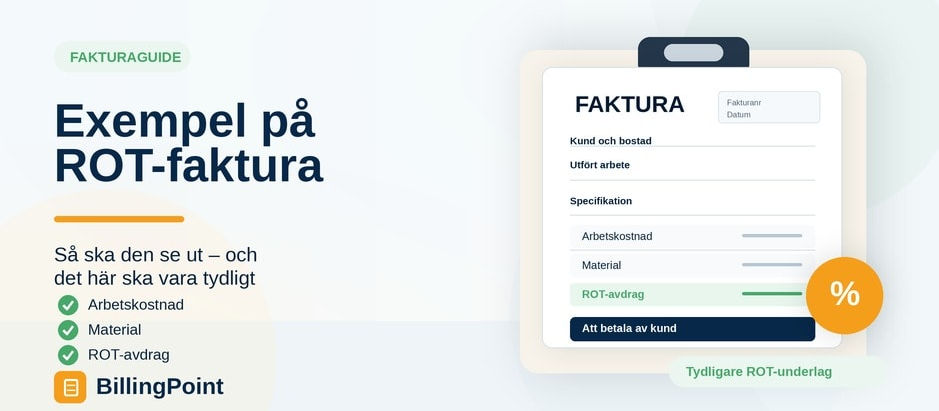 Ett exempel på hur du skapar en ROT-faktura korrekt